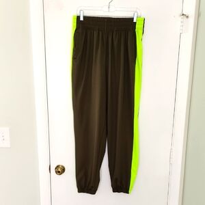 Zenana Olive & Neon Stripe Joggers